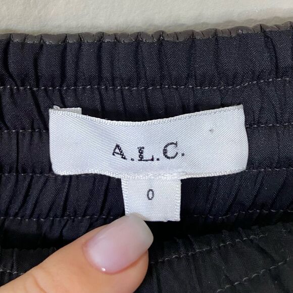 A.L.C. Leo Brown Faux Leather Brown Pants Wide Straight Leg Ankle Size 0 - Picture 13 of 13